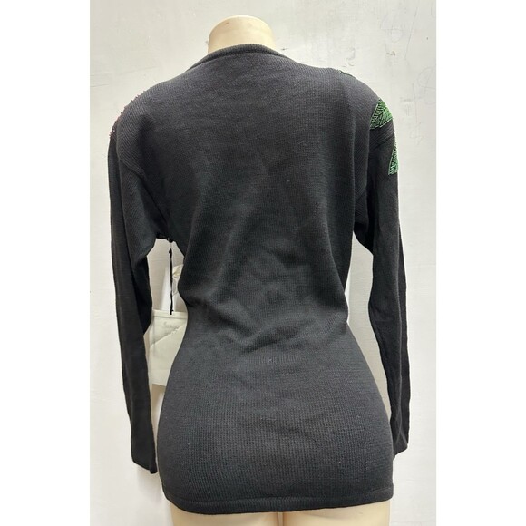 SEMPLICE Sergio Lopez women size small pullover black sweater sequins and beads - Picture 4 of 8